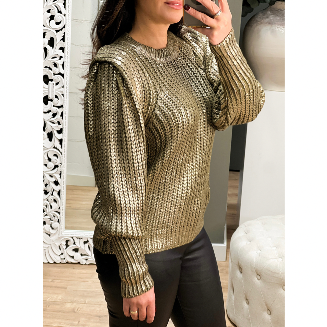 Metallic Sweater gold