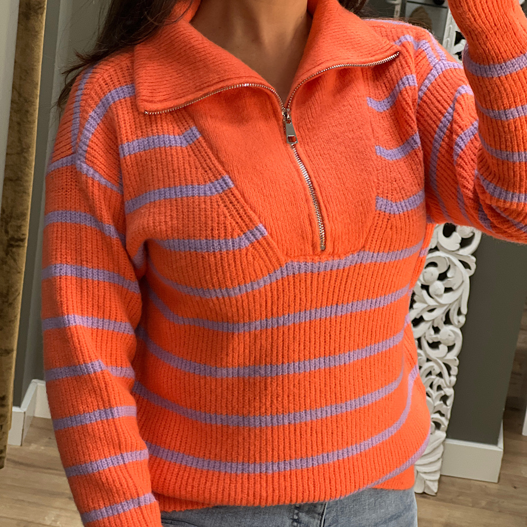 Sweater Olcay orange/purple